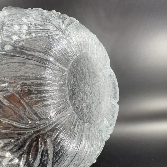 Lasisepät Mantsala Cow Parsley Glass Bowl Clear Textured Dish Pertti Kallioinen - Picture 7 of 16